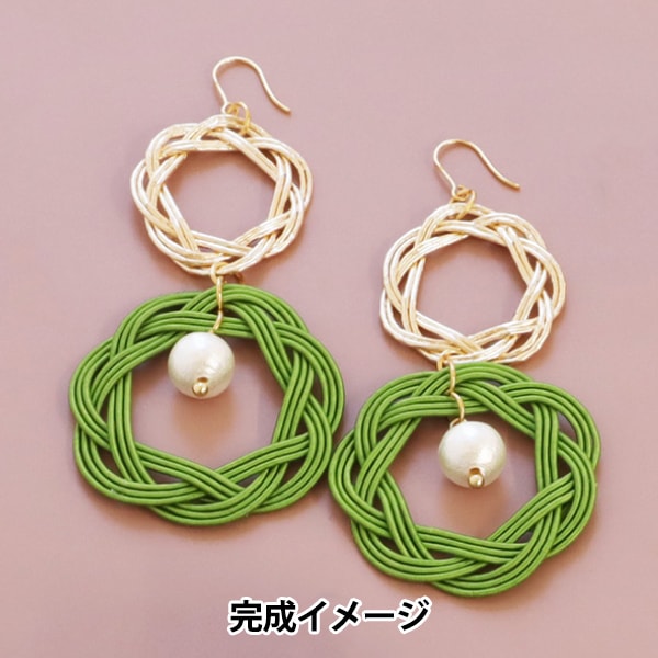 *相生結びとガラスビーズのピアス*【No.151】 手芸キット 『ミズヒキキット 相生結びのピアス CGMK-05』 KIYOHARA