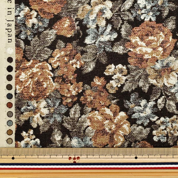 数量5から】 生地 『バニラン ゴブラン調プリント ブラック YGA-86000