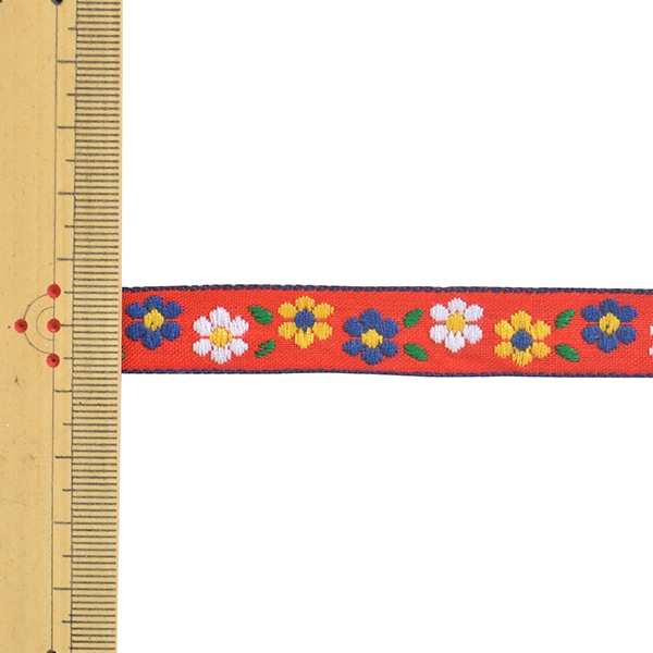 数量5から】 手芸テープ 『チロリアンテープ 9804 赤』 服飾,ブレード