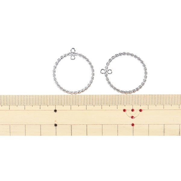 アクセサリー素材 『メタルパーツ サークル シルバー 2個入り GN-60