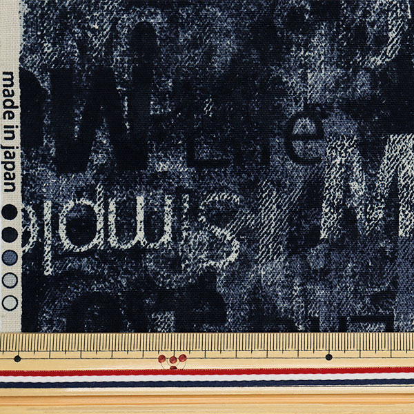 数量5から】 生地 『オックス デニムプリント ネイビー系 38132-2B