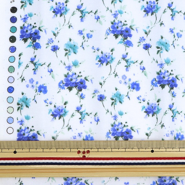 生地 『シャーティング ボタニカル柄 ラミネート 105cm×50cm ブルー C