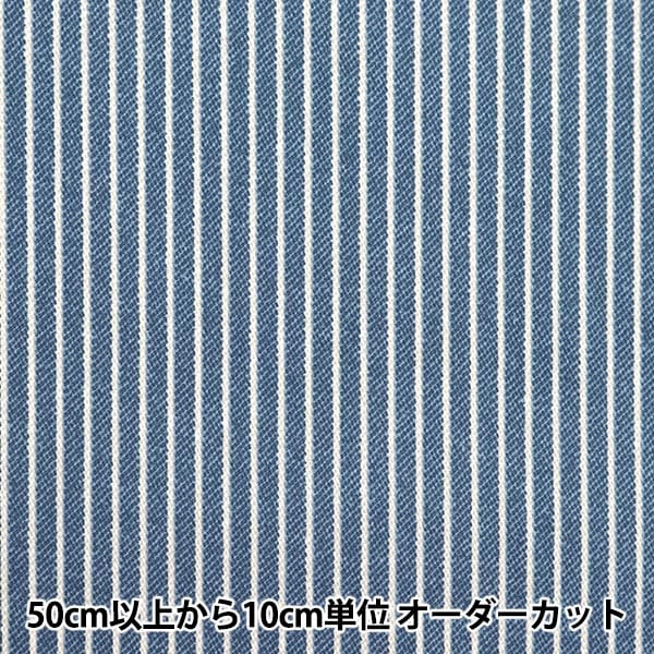オーダー用生地サンプル デニム調オックス 数量5から】 生地 『オックス デニム調プリント ロギー ネイビー