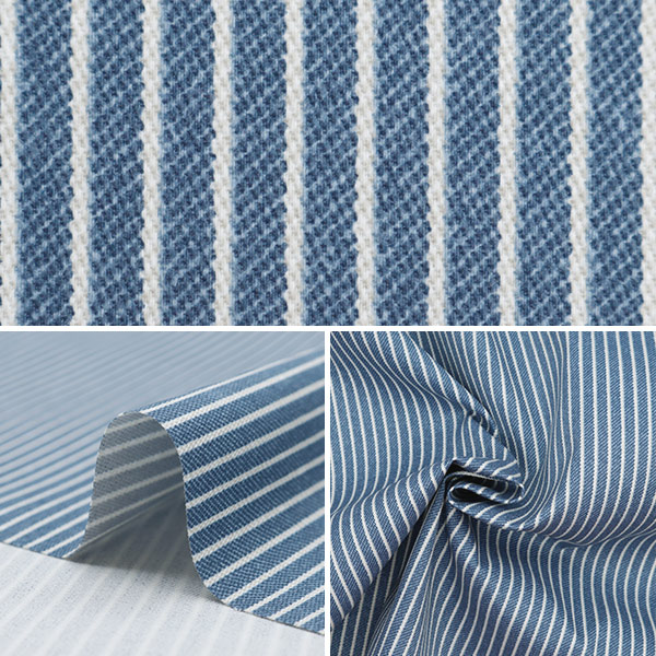 数量5から】 生地 『すごく水をはじく超撥水ツイル デニム調ストライプ