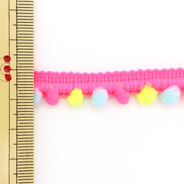 手芸ブレード 『ポンポンブレード 3m ビビットピンク』 服飾,ブレード