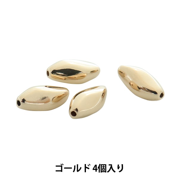 ゆっこマントルピース ビーズ 『CCBメタルビーズ 7×15mm ゴールド 4個入り BE1534-201