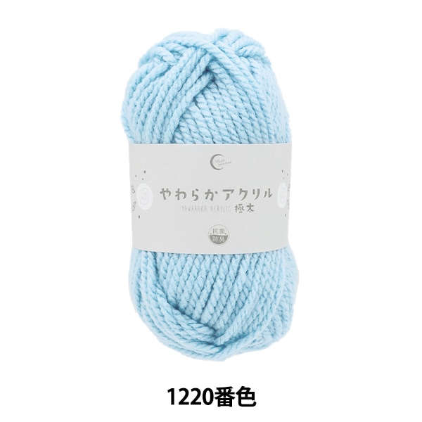 毛糸 『抗菌スーパーアクリル 極太 1220 (サックス) 番色』【ユザワヤ