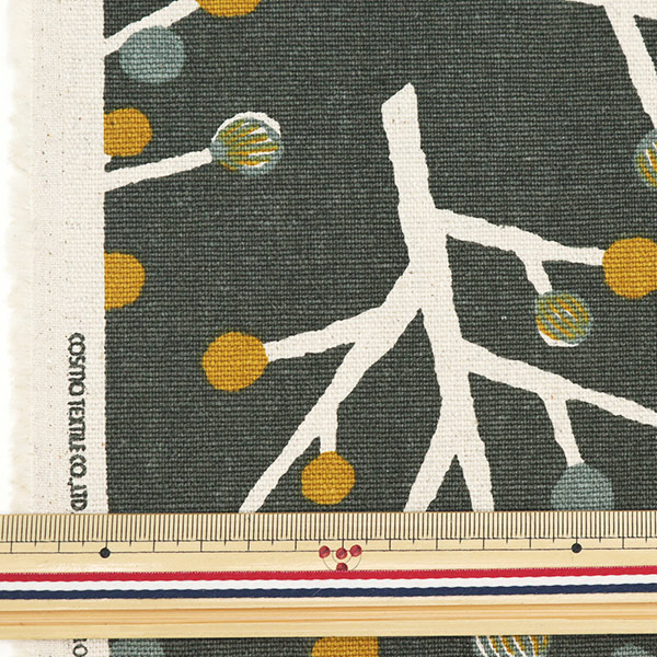 数量5から】 生地 『綿麻オックス 木柄 グレー AP12703-1C』 コスモ