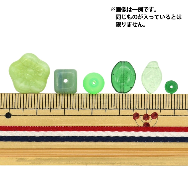 ビーズ 『チェコ ミックスビーズ 50g グリーン』 ビーズ,輸入ビーズ