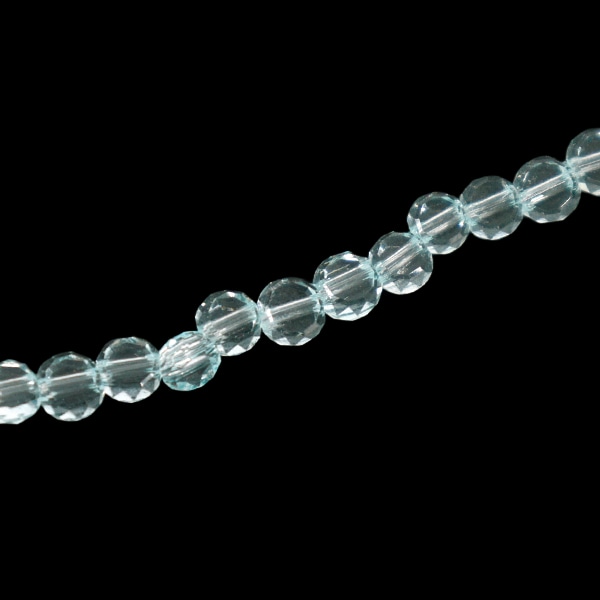 ビーズ 『ガラスビーズ フラットラウンドカット 約3mm ペールブルー