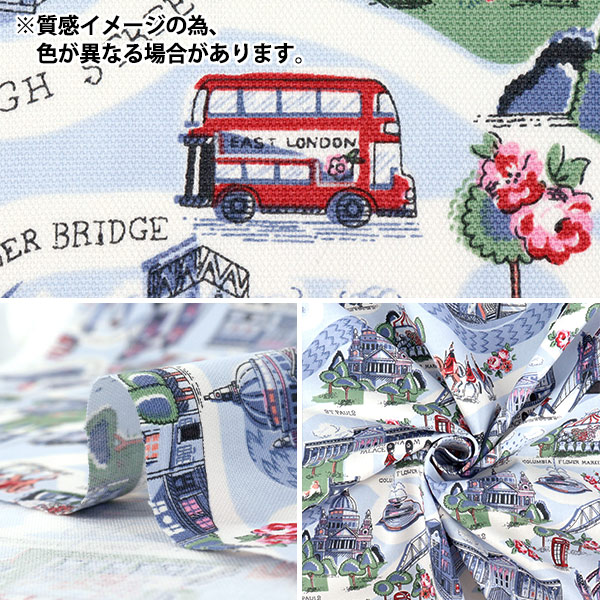 数量5から】 生地 『オックス Cath Kidston ロンドンタウン グリーン
