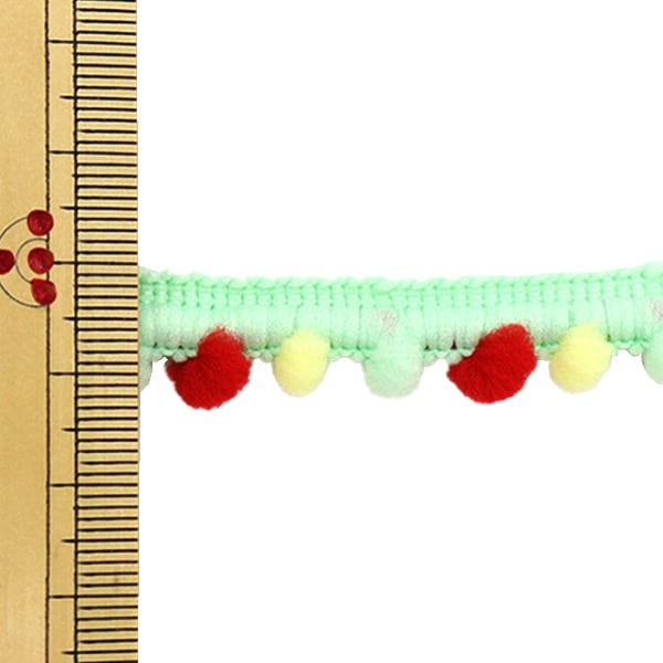 手芸ブレード 『ポンポンブレード 3m ミントグリーン』 服飾,ブレード