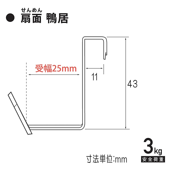 額縁用金具 『扇面額受鴨居 25mm F-0250』 福井金属工芸 画材