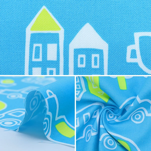 数量5から】 生地 『オックス でかプリ 車 黒 YKA-89100-1C』 生地