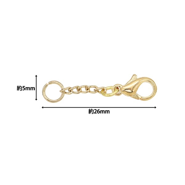 アクセサリー金具 『クラスプ チェーン付 ナスカン 2個入 ゴールド