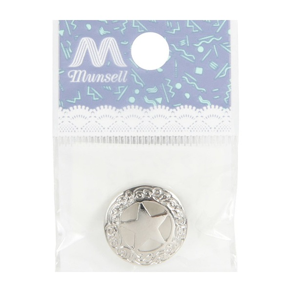 ボタン 『ボタンパーツ コンチョ #2 18mm シルバー』 ビーズ,ビーズ