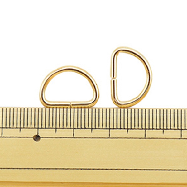 レザー金具 『Dカン ゴールド 12mm 2個入り』 工芸,皮革,金具,Dカン