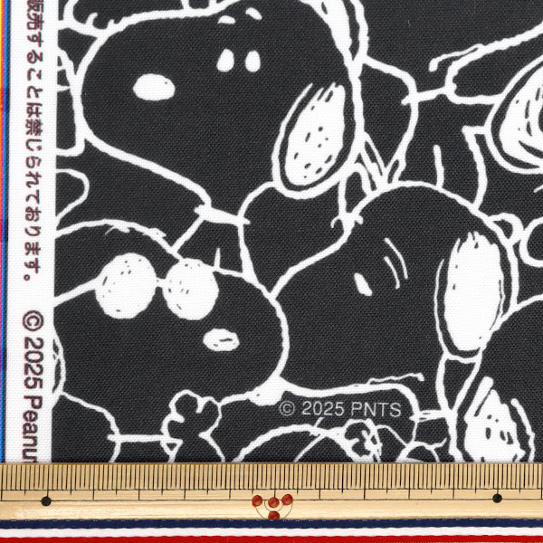 数量5から】 生地 『スヌーピー モノトーン ブラック 827359-BKP