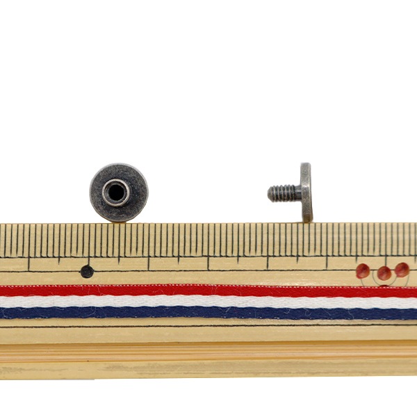 手芸金具 『足長ネジ式カシメ8mm足 直径約10mm 2個入り アンティーク