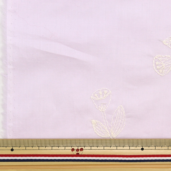 訪問着 濃い藤色と薄いラベンダー 花柄刺繍 絹 新品未使用