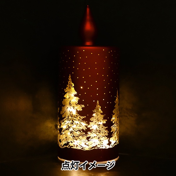 クリスマス雑貨 『ランタン キャンドル型 レッド CMG-24067R』 生活