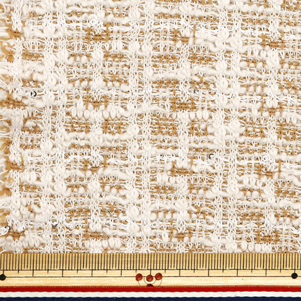 数量5から】 生地 『ニットツイード マスタード ZQ2409-3』 【ユザワヤ