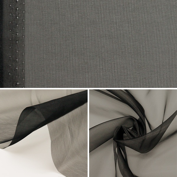 amysovシフォンブラック 数量5から】 生地 『MONO-CHFFON(モノシフォン) 黒 FW400-FB