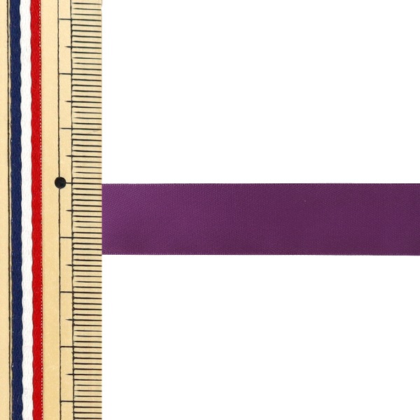 【ぴーちゃん】　ハードサテンリボン リボン 『1反売り 両面サテンリボン 幅約13mm×約10m巻 ムラサキ』 服飾