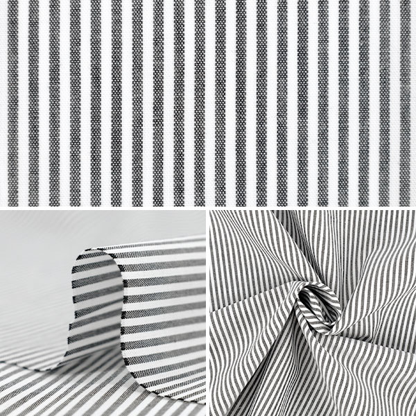 数量5から】 生地 『先染ストライプ ブラック 25STS-BK』 生地,柄から