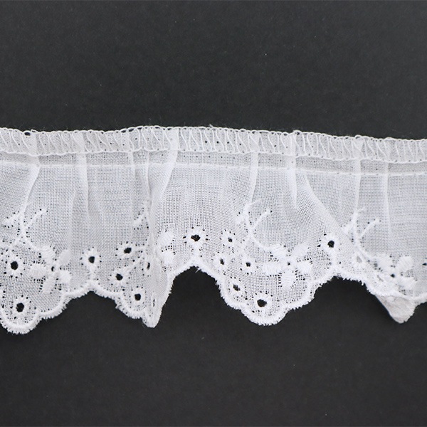数量5から】 レース 『綿フリル 1番色 7913F-1』 服飾,綿レース,綿