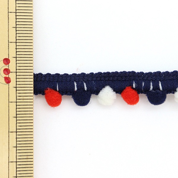 ◆ ペコちゃーん◆1巻8.1ｍ♪ポンポンブレード 手芸ブレード 『ポンポンブレード 3m ネイビー』 服飾,ブレード