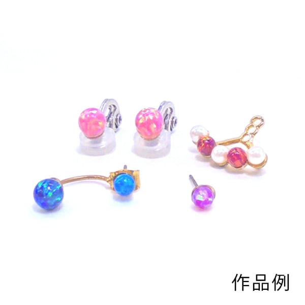 ビーズ 『京都オパール 片穴 6mm 2個入り 甚三紅 KOA-77』 HOBBIX 京都