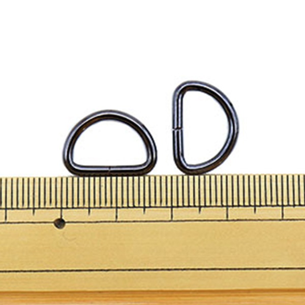 レザー金具 『Dカン 黒ニッケル 12mm 2個入り』 工芸,皮革,金具,Dカン