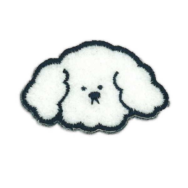 顔下ネーム付きワッペン【見本】犬ワッペン ビションフリーゼワッペン