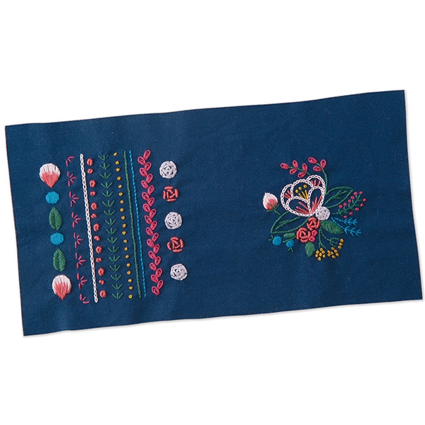 STONE  刺繍パッチ 11枚セット 刺しゅうキット 『はじめてのフランス刺しゅう レッスンクロス Level3