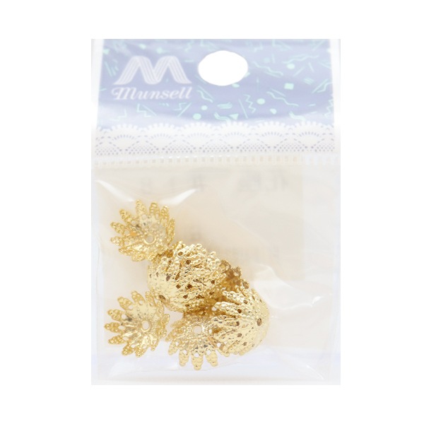 手芸金具 『花座 #18 ゴールド 10個入り』 ビーズ,ビーズ金具,メタル