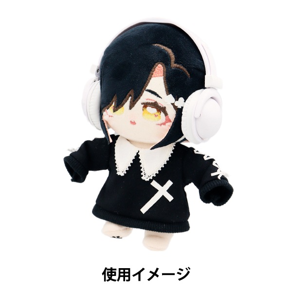 ヘッドフォン付き白髪ぬいぐるみ ぬいぐるみ衣装 『ドール用ヘッドホン オールホワイト DHP-AWH