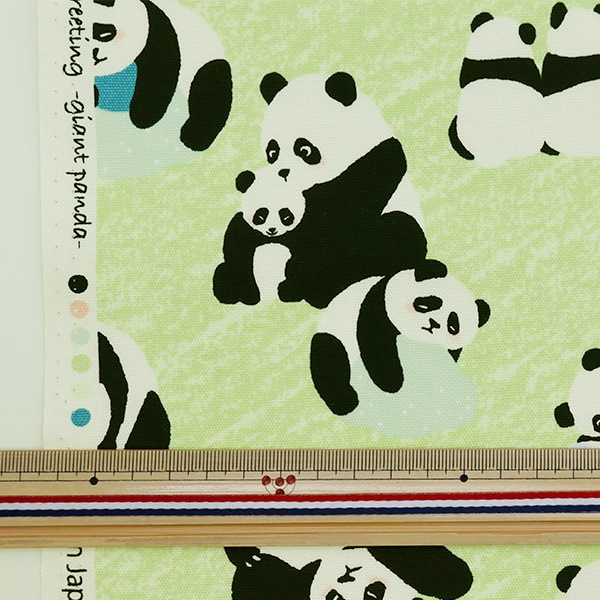 数量5から】 生地 『NOVA オックス ビッグパンダ ミントグリーン NOX