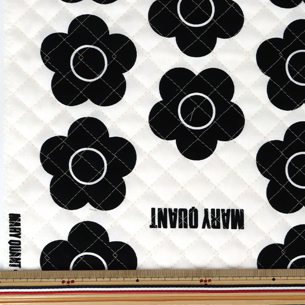 数量5から】 生地 『 MARY QUANT オックスキルト フラワー ホワイト