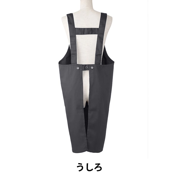 衛生用品 『ツイル2個ポケットレギュラー丈エプロン ブラック T1-5
