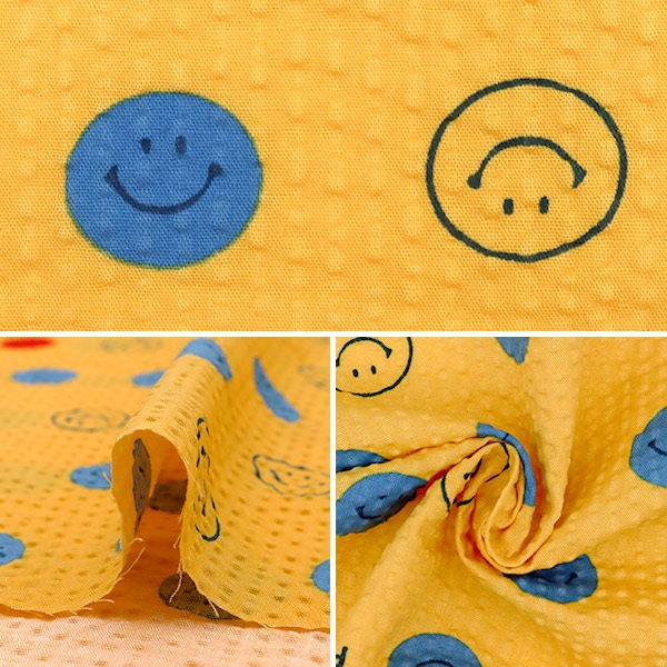 e*様 Smiley World スマイリーフェイス　大掛布団、枕カバー大中/1 現品限り】【数量5から】 生地 『リップル SMILEY FACE(スマイリー