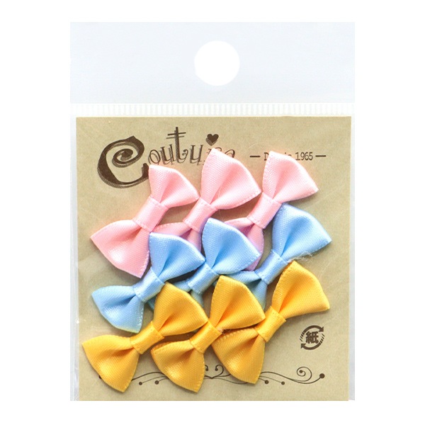 手芸パーツ 『ミニリボンパーツ ピンク・水色・黄色 TRP-14』 寺井