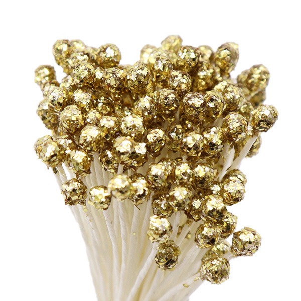 アートフラワー材料 『グリッターペップ ゴールド 3個セット