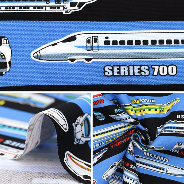 電車グッズ　まとめ売り　大量　色々 数量5から】 生地 『オックス JR新幹線・特急 紺 A8000-31A
