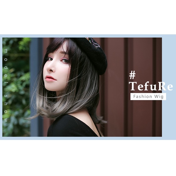 ウィッグ 『Tefure (テフリ) MODEミディ ナチュラルブラック×グレー H