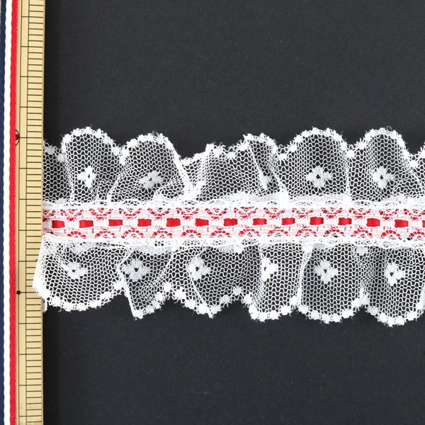 数量5から】 レースリボンテープ 『レース 赤 029100 K250