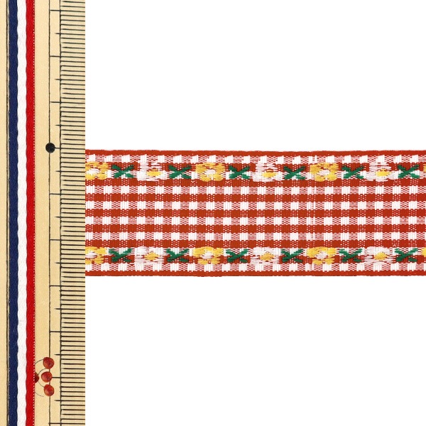 数量5から】 手芸テープ 『チェックチロリアンテープ 幅約27mm 2番色