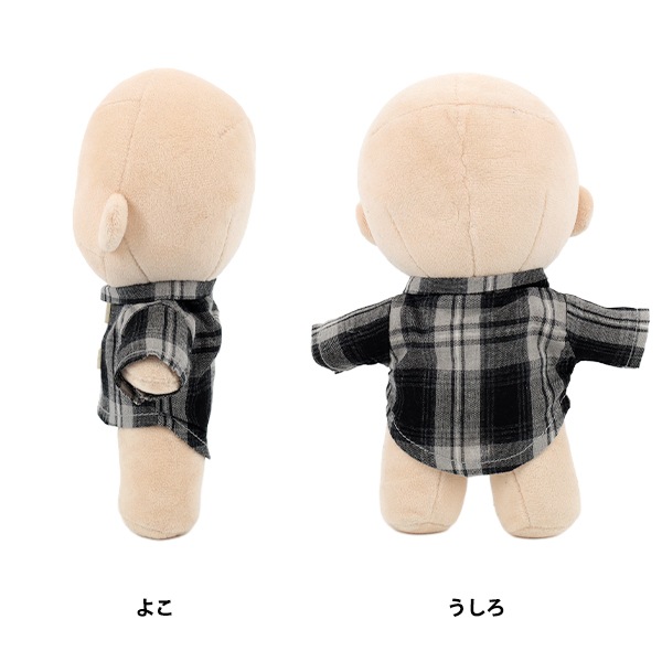 ぬいぐるみ衣装 『mpa チェックシャツ Lサイズ ブラック MPA-105C-L