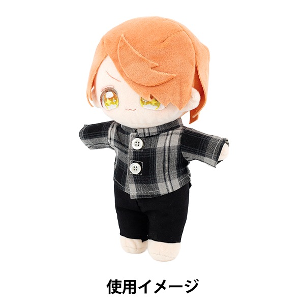 そちゃ　ぬい　衣装　チェック ぬいぐるみ衣装 『mpa チェックシャツ Lサイズ ブラック MPA-105C-L