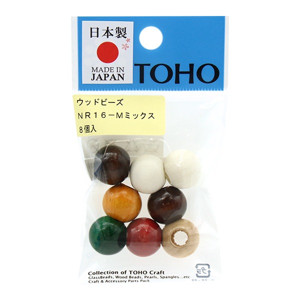 ビーズ『ウッドビーズ NR16-M』TOHOBEADSトーホービーズ ビーズ,ウッド